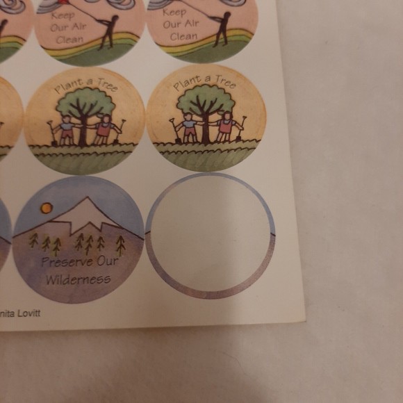 Vintage Stickers Art By Anita Lovitt 1994 The Trumpet Club Clean Planet READ - Picture 7 of 16